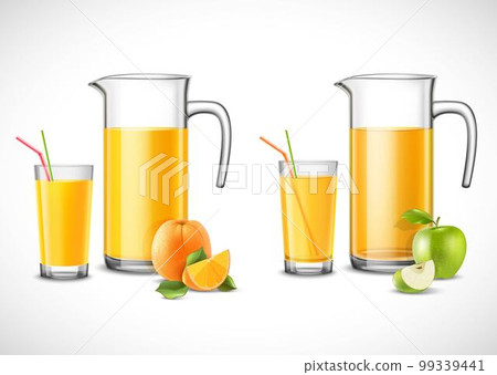Jugs With Apple And Orange Juice 99339441