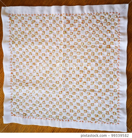 Sashiko flower cloth flower lattice Sashiko flower cloth flower lattice 99339582