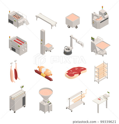 Sausage Factory Isometric Icons Sausage Factory Isometric Icons 99339621