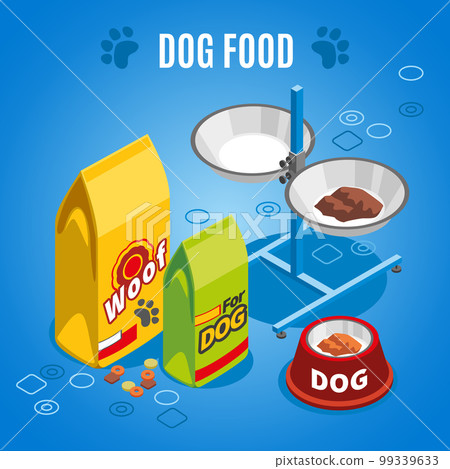 Dog Food Isometric Composition 99339633