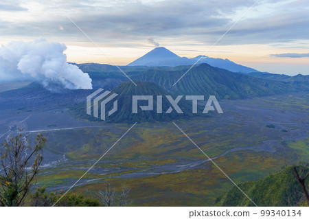 布羅莫山、巴托克山、塞梅魯山和黎明時分的平原（東爪哇） 99340134