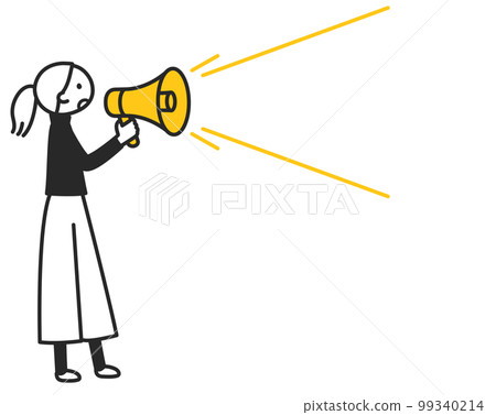 一個女人通過揚聲器傳達信息 99340214