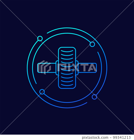 gymnastic roller icon, linear design gymnastic roller icon, linear design 99341213