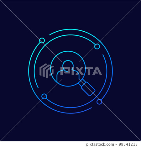 KYC icon, know your customer, linear design 99341215