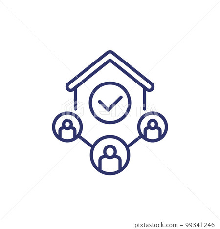 refugee shelter line icon on white 99341246