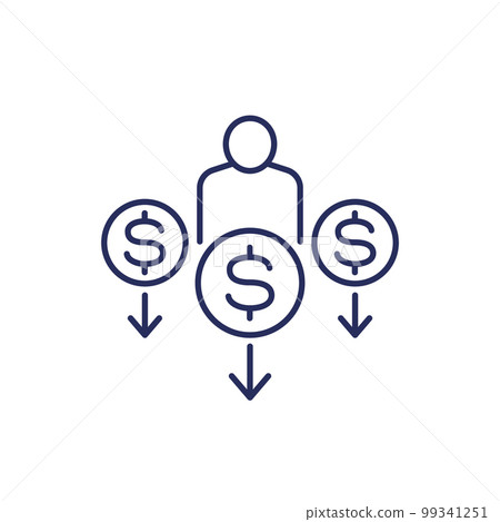 Venture investor line icon on white 99341251