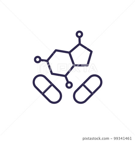 hormone therapy line icon, vector 99341461