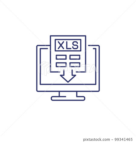 download xls document in computer line icon download xls document in computer line icon 99341465