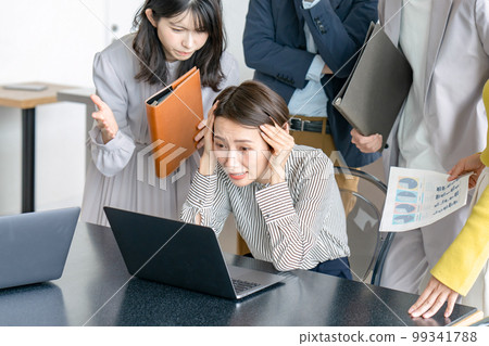 Business scene panic harassment 99341788