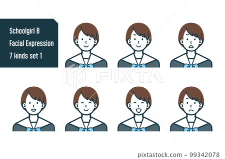 Female student's bust shot 7-piece set no.1 99342078