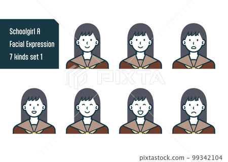 Female student's bust shot 7-piece set no.1 99342104