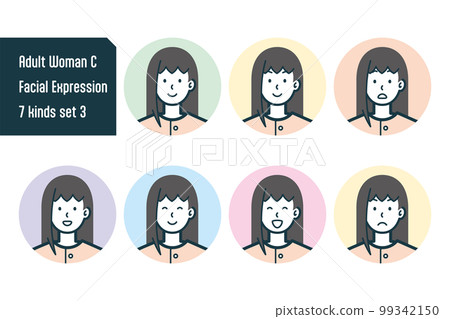 Bust shot 7-piece set of women in plain clothes no.3 99342150