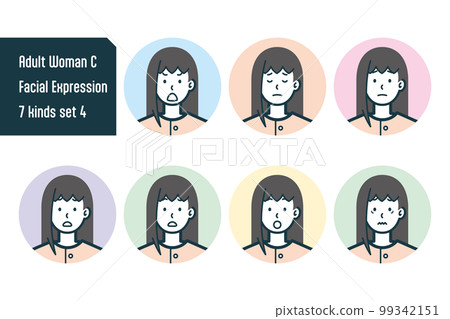 Bust shot 7-piece set no.4 of a woman in plain clothes Bust shot 7-piece set no.4 of a woman in plain clothes 99342151