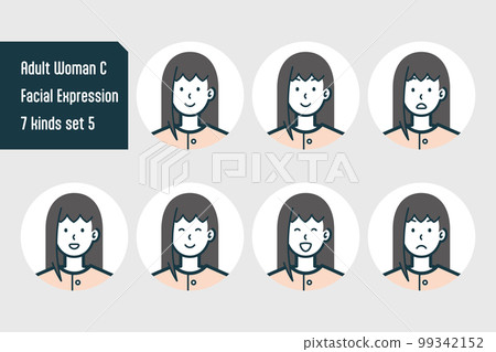 Bust shots of women in plain clothes 7-piece set no.5 99342152