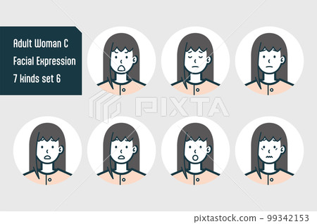 Bust shot 7-piece set of women in plain clothes no.6 99342153