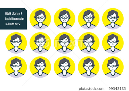 Bust shots of women in plain clothes 14-piece set no.4 Bust shots of women in plain clothes 14-piece set no.4 99342183