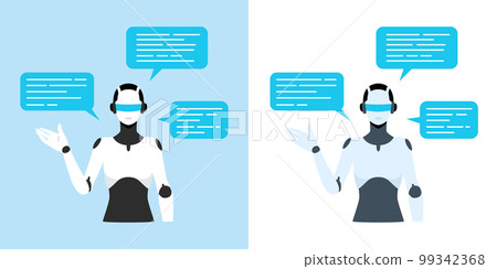 A robot that uses artificial intelligence to chat and guide A robot that uses artificial intelligence to chat and guide 99342368