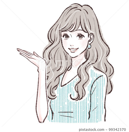 Female illustration material Female illustration material 99342370