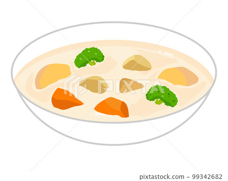 矢量圖的燉和白燉胡蘿蔔、西蘭花等。 矢量圖的燉和白燉胡蘿蔔、西蘭花等。 99342682