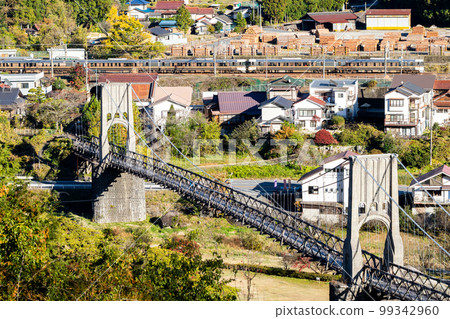 [Chuo Main Line] Momosuke Bridge and the streets of Nagiso where limited express trains run 99342960
