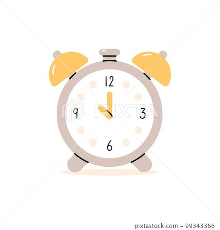 Simple alarm clock isolated on white background Simple alarm clock isolated on white background 99343366