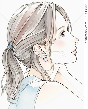 Watercolor illustration of a young woman "AI-generated image" Watercolor illustration of a young woman "AI-generated image" 99343386