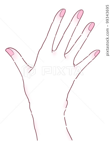 手粉紅色的指甲 99343695