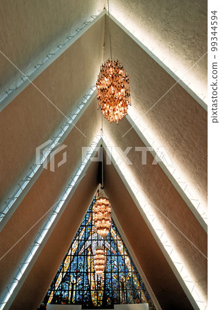 Interior view of the Arctic Cathedral in Tromso - Norway Interior view of the Arctic Cathedral in Tromso - Norway 99344594