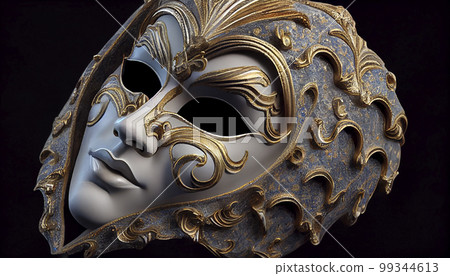 Traditional colorful mask from at Venice Carnival (Carnevale di Venezia), celebration concept. Generated AI Traditional colorful mask from at Venice Carnival (Carnevale di Venezia), celebration concept. Generated AI 99344613