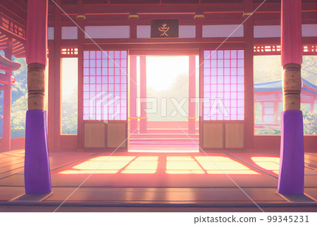 Fantasy Japanese's shrine anime style wallpaper. ilustração do Stock