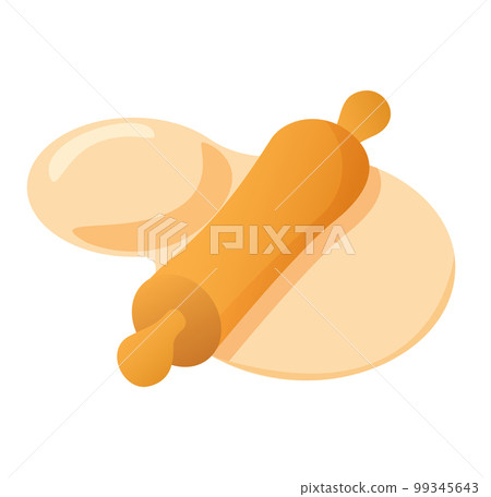 homemade dough with rolling pin vector illustration 99345643