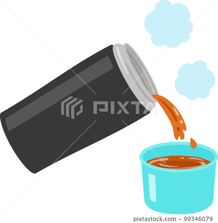 從保溫瓶中倒出的熱茶 99346079