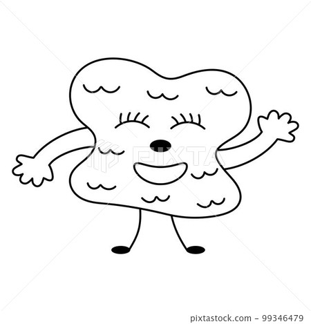 Cute Doodle monster. Funny line hand-drawn alien. 99346479