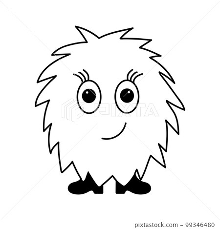 Cute Doodle monster. Funny line hand-drawn alien. Cute Doodle monster. Funny line hand-drawn alien. 99346480