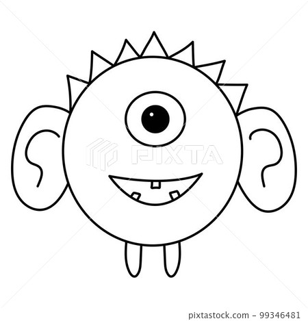 Cute Doodle monster. Funny line hand-drawn alien. Cute Doodle monster. Funny line hand-drawn alien. 99346481