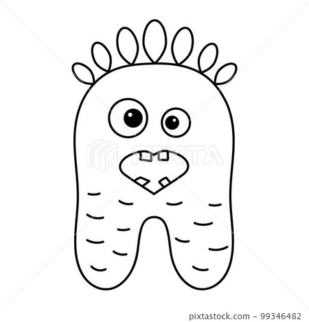 Cute Doodle monster. Funny line hand-drawn alien. Cute Doodle monster. Funny line hand-drawn alien. 99346482