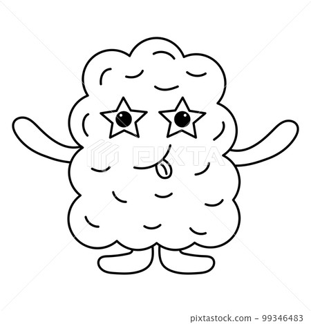 Cute Doodle monster. Funny line hand-drawn alien. 99346483