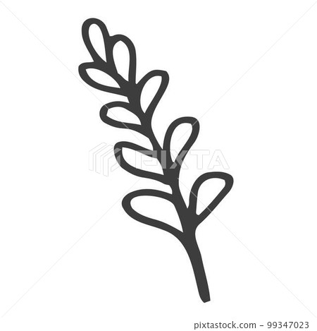 doodle leaves branch icon isolated doodle leaves branch icon isolated 99347023