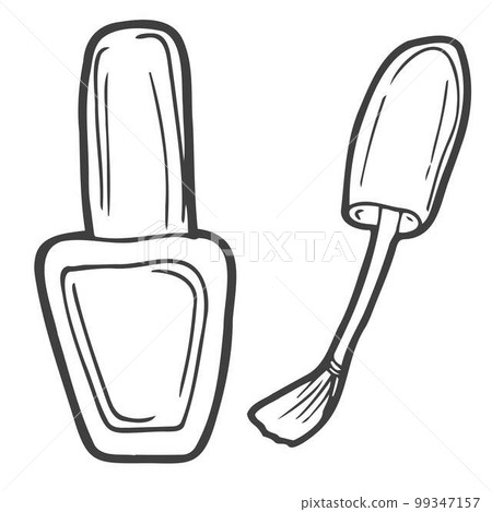Sketch set nail polish in doodle style. Vector hand drawn illustration Sketch set nail polish in doodle style. Vector hand drawn illustration 99347157