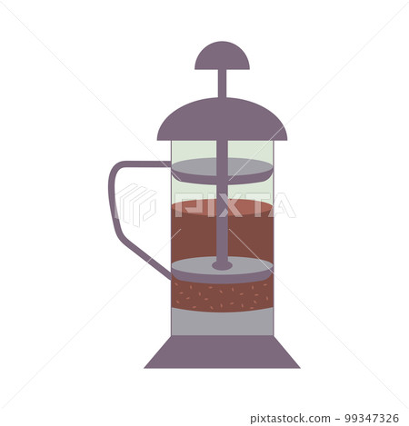 French press teapot. Kettle with piston. French press teapot. Kettle with piston. 99347326