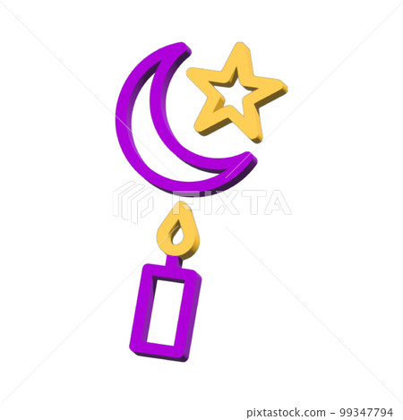 3D ramadan Icons symbol isolated on white background Photo illustration element perfect sign from modern collection 3D style 99347794