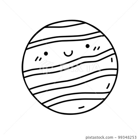 Cute smiling planet isolated on white background Cute smiling planet isolated on white background 99348253
