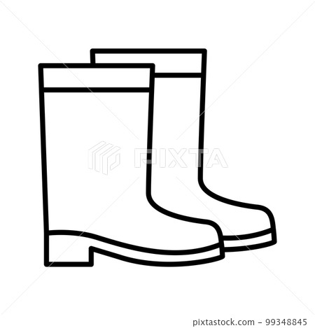 Rubber boots icon. Safety boots. Pictogram isolated on white background. Rubber boots icon. Safety boots. Pictogram isolated on white background. 99348845