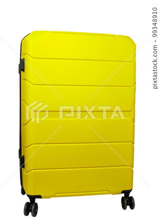 Yellow suitcase isolated on a white background Yellow suitcase isolated on a white background 99348910