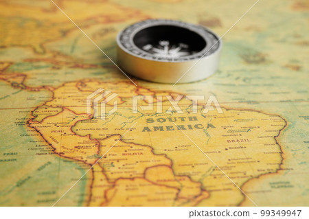 Bangkok, Thailand - May 15, 2022 World map paper, closeup view. 99349947