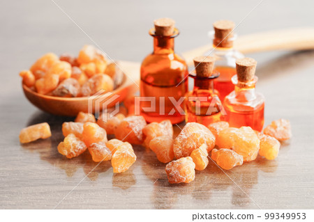 Frankincense or olibanum aromatic resin used in incense and perfumes. 99349953