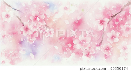 Scenery of cherry blossom petals, background, photo-style illustration, new life, entrance, graduation 99350174