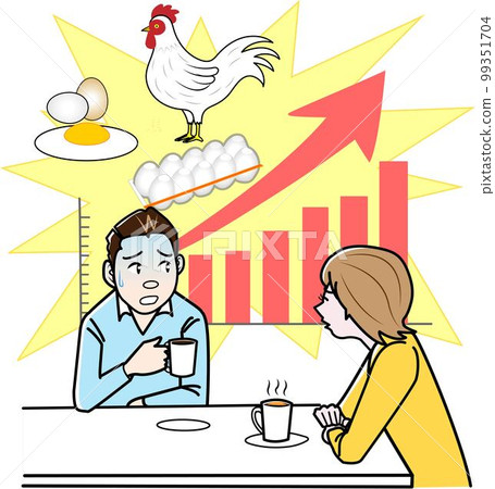 A couple troubled by soaring egg prices 99351704