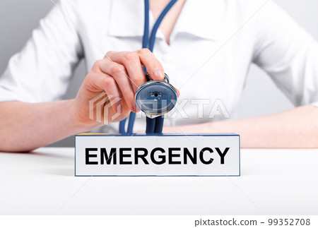Emergency, urgent medical issue situation concept, word 99352708