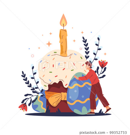 Easter holiday celebration. Vector banner or clipart. 99352733